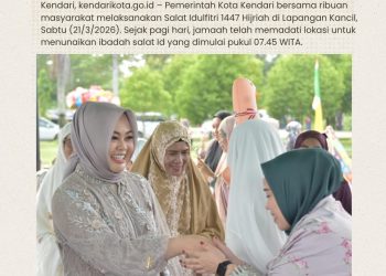 Salat Idulfitri di Lapangan Kancil, Wali Kota Kendari Ajak Warga Perkuat Persatuan
