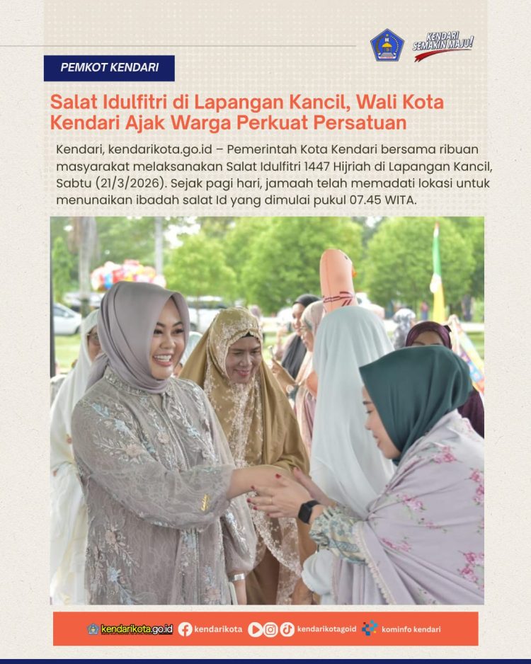 Salat Idulfitri di Lapangan Kancil, Wali Kota Kendari Ajak Warga Perkuat Persatuan