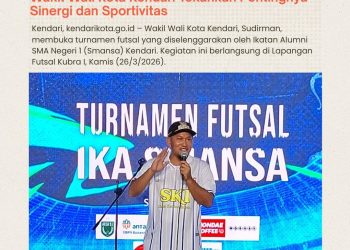 Buka Turnamen Futsal IKA Alumni Smansa, Wakil Wali Kota Kendari Tekankan Pentingnya Sinergi dan Sportivitas