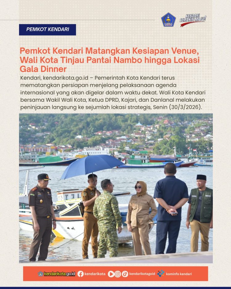 Pemkot Kendari Matangkan Kesiapan Venue, Wali Kota Tinjau Pantai Nambo hingga Lokasi Gala Dinner