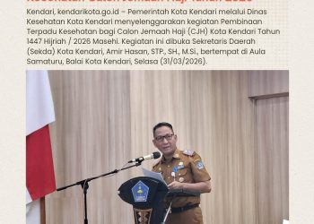 Sekda Kota Kendari Buka Pembinaan Terpadu Kesehatan Calon Jemaah Haji Tahun 2026