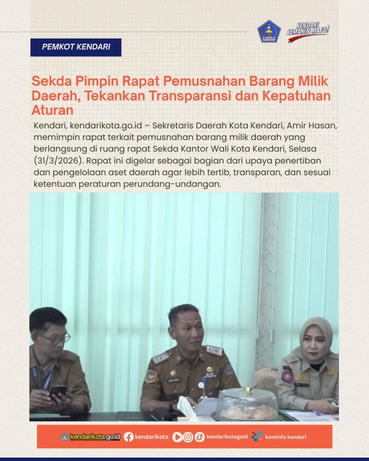 Sekda Pimpin Rapat Pemusnahan Barang Milik Daerah, Tekankan Transparansi dan Kepatuhan Aturan
