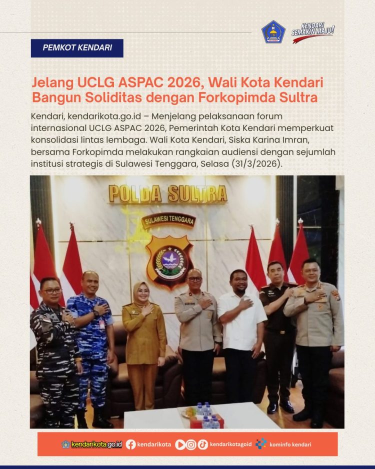 Jelang UCLG ASPAC 2026, Wali Kota Kendari Bangun Soliditas dengan Forkopimda Sultra