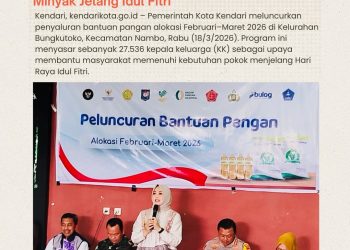 Wali Kota Kendari Luncurkan Bantuan Pangan, 280 Warga Bungkutoko Terima Beras dan Minyak Jelang Idul Fitri