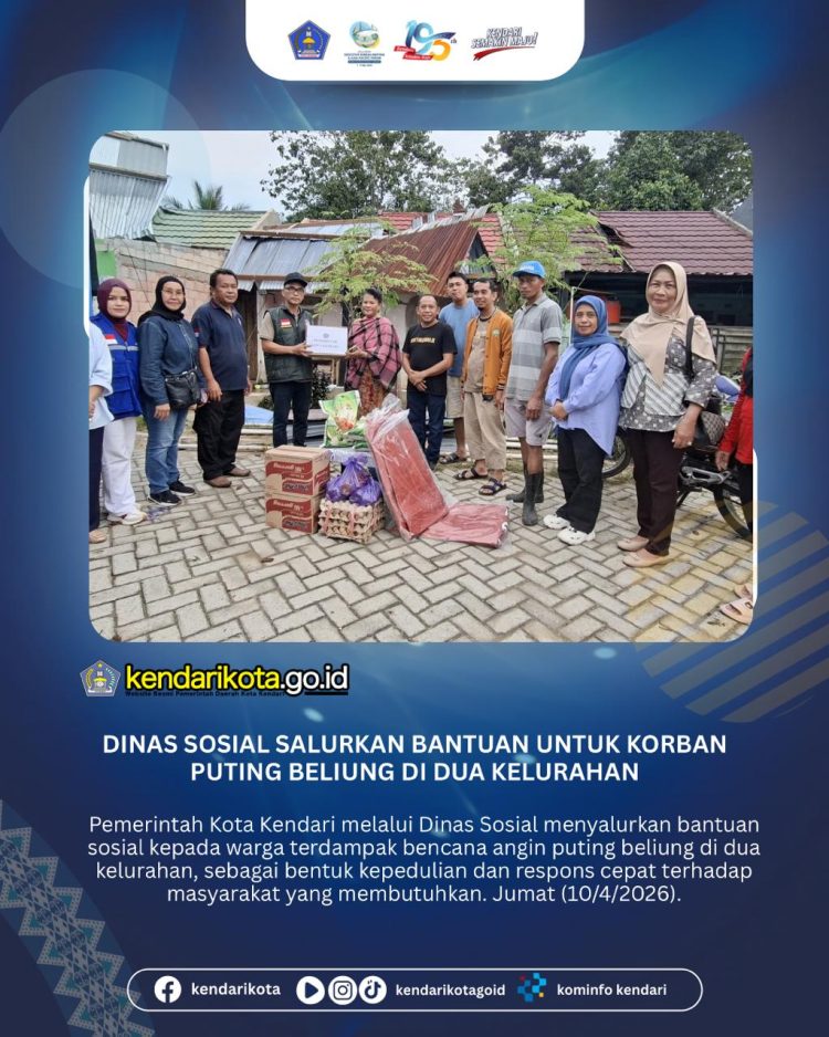 Dinas Sosial Salurkan Bantuan untuk Korban Puting Beliung di Dua Kelurahan