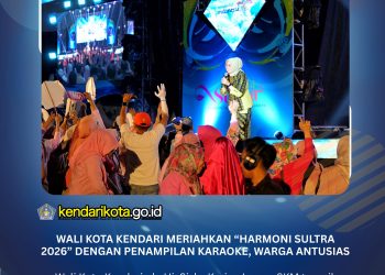 Wali Kota Kendari Meriahkan “Harmoni Sultra 2026” dengan Penampilan Karaoke, Warga Antusias