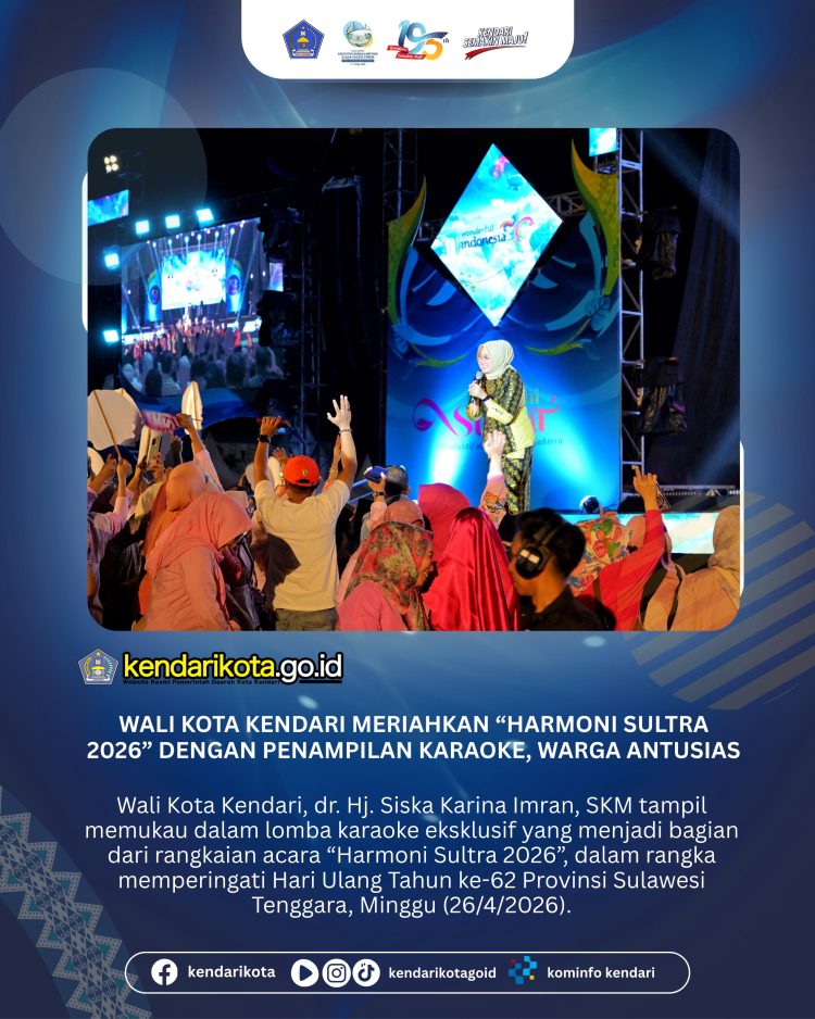 Wali Kota Kendari Meriahkan “Harmoni Sultra 2026” dengan Penampilan Karaoke, Warga Antusias