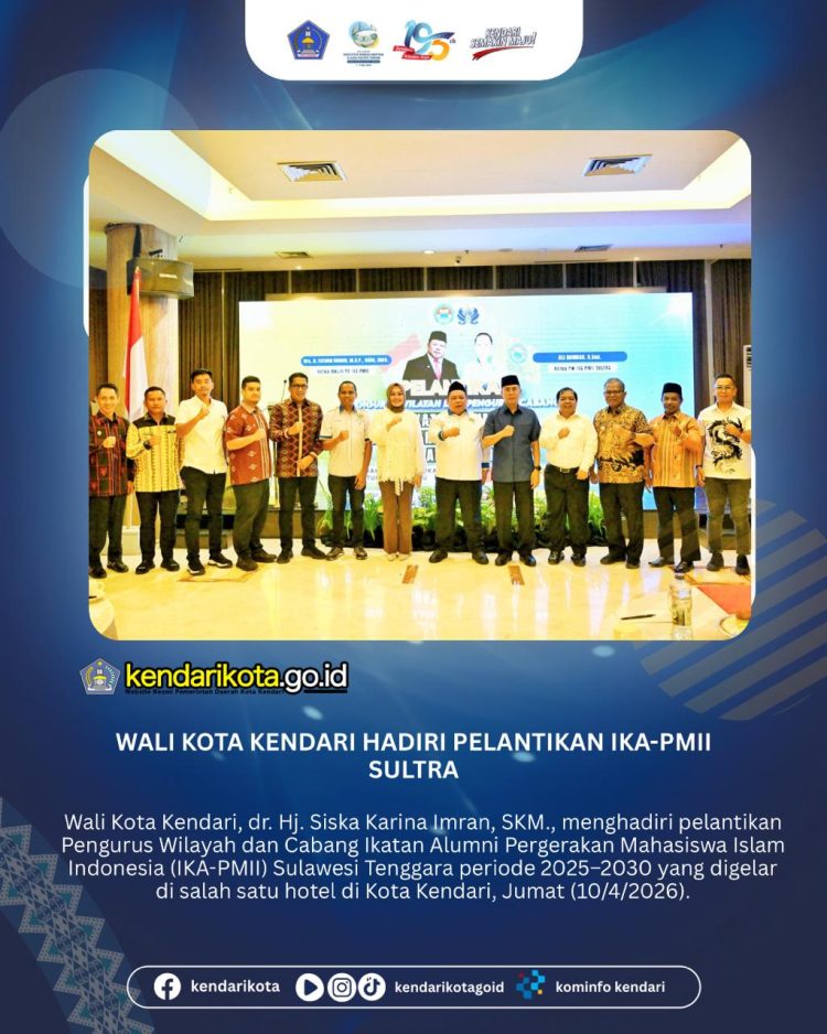 Wali Kota Kendari Hadiri Pelantikan IKA-PMII Sultra