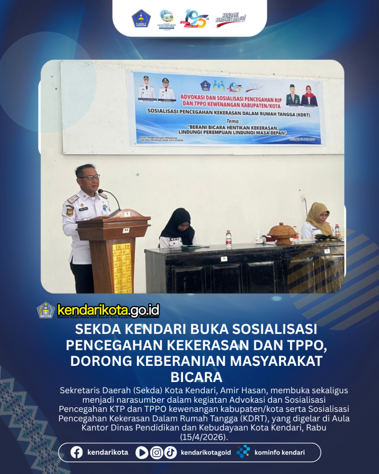 Sekda Kendari Buka Sosialisasi Pencegahan Kekerasan dan TPPO, Dorong Keberanian Masyarakat Bicara