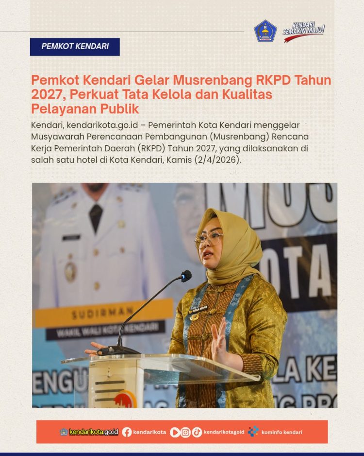 Pemkot Kendari Gelar Musrenbang RKPD Tahun 2027, Perkuat Tata Kelola dan Kualitas Pelayanan Publik