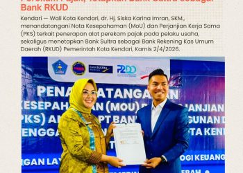 Wali Kota Kendari Teken MoU dan PKS Alat Perekam Pajak, Tetapkan Bank Sultra sebagai Bank RKUD