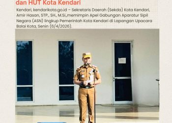 Pimpin Apel Gabungan, Sekda Kota Kendari Tekankan Kesiapan Tuan Rumah UCLG ASPAC dan HUT Kota Kendari