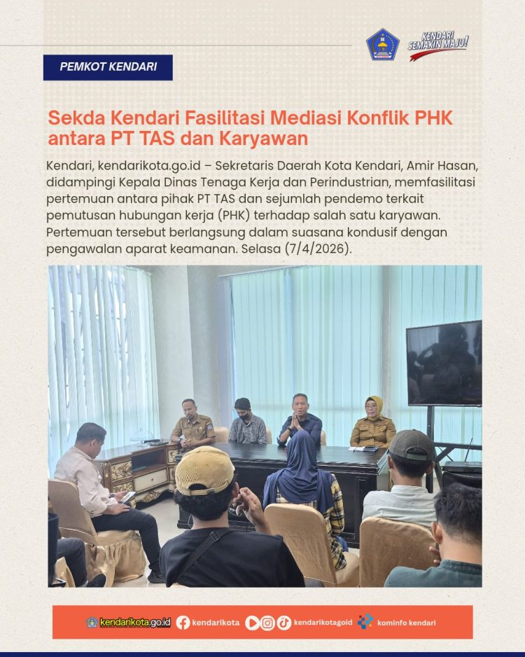 Sekda Kendari Fasilitasi Mediasi Konflik PHK antara PT TAS dan Karyawan