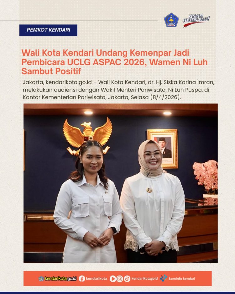 Wali Kota Kendari Undang Kemenpar Jadi Pembicara UCLG ASPAC 2026, Wamen Ni Luh Sambut Positif