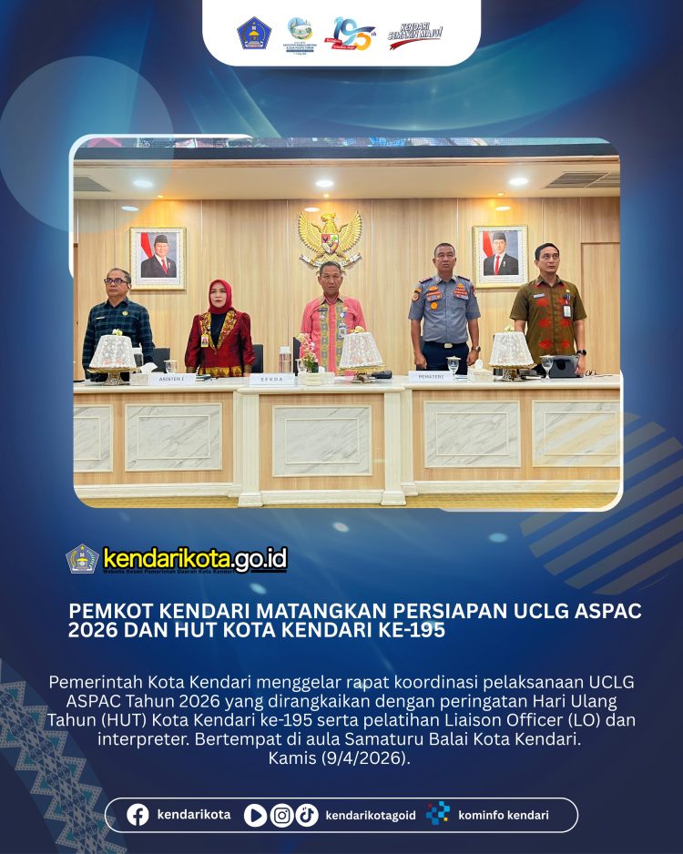 Pemkot Kendari Matangkan Persiapan UCLG ASPAC 2026 dan HUT Kota Kendari Ke-195