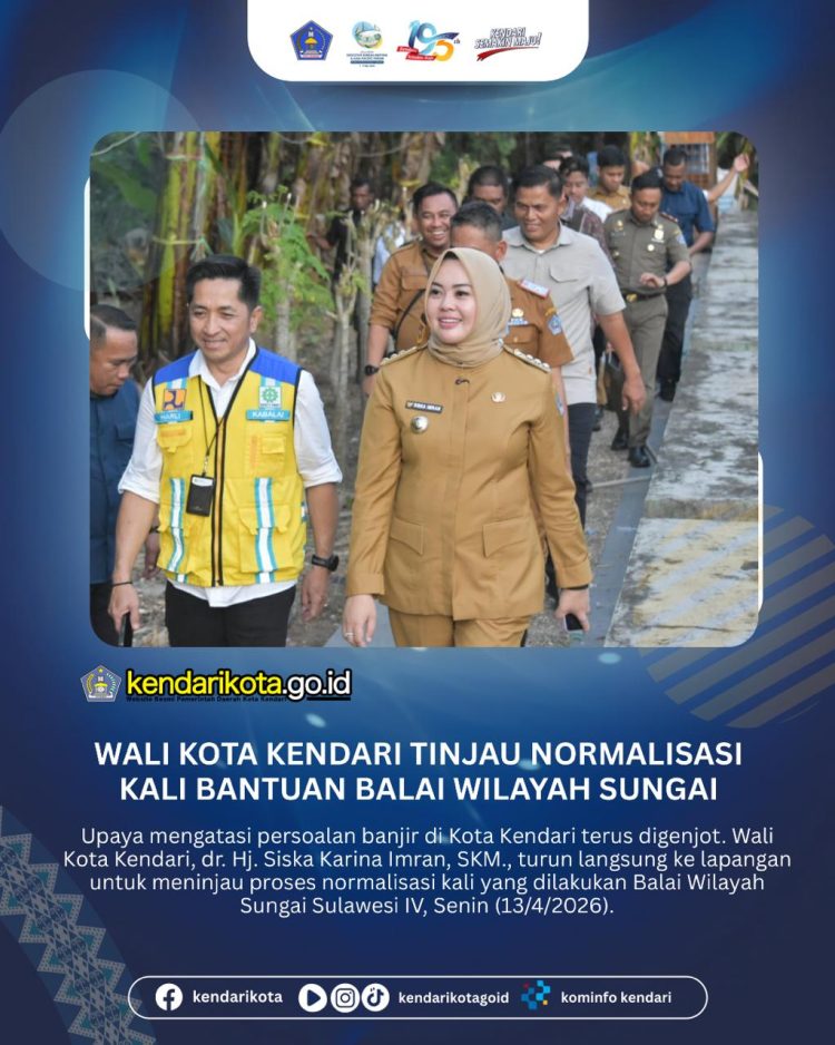 Wali Kota Kendari Tinjau Normalisasi Kali Bantuan Balai Wilayah Sungai