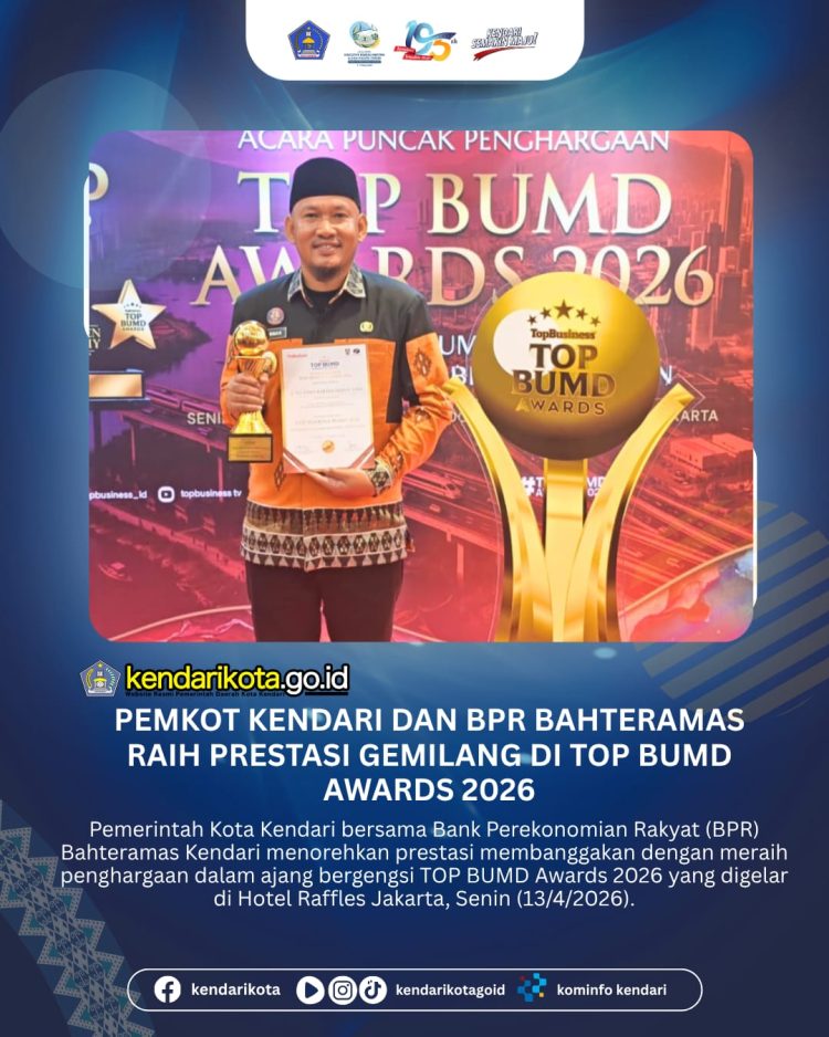 Pemkot Kendari dan BPR Bahteramas Raih Prestasi Gemilang di TOP BUMD Awards 2026