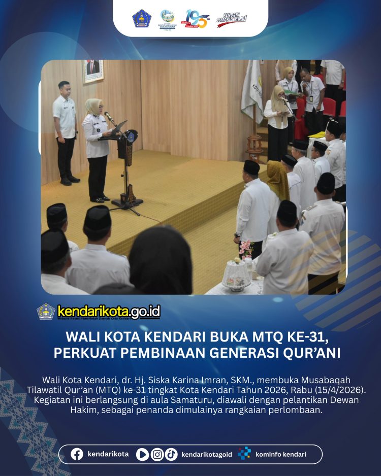 Wali Kota Kendari Buka MTQ ke-31, Perkuat Pembinaan Generasi Qur’ani