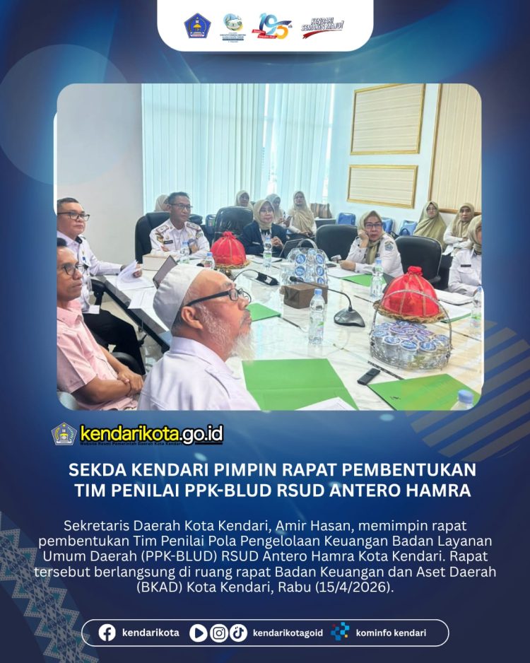 Sekda Kendari Pimpin Rapat Pembentukan Tim Penilai PPK-BLUD RSUD Antero Hamra