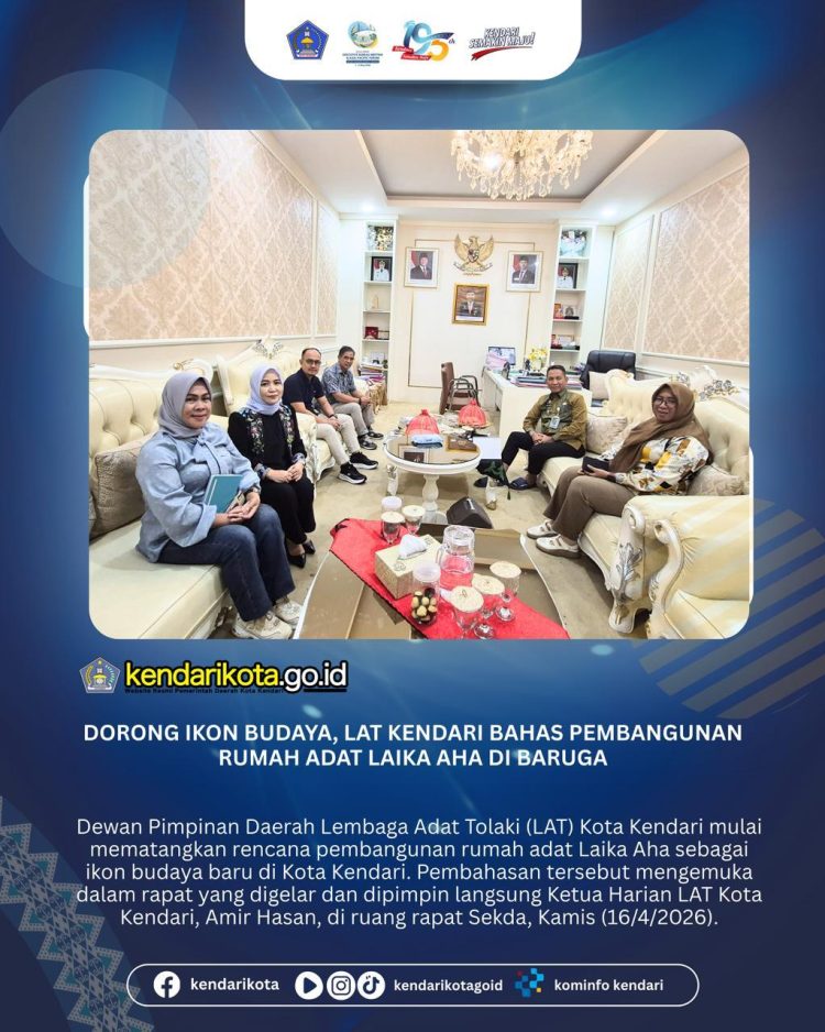 Dorong Ikon Budaya, LAT Kendari Bahas Pembangunan Rumah Adat Laika Aha di Baruga