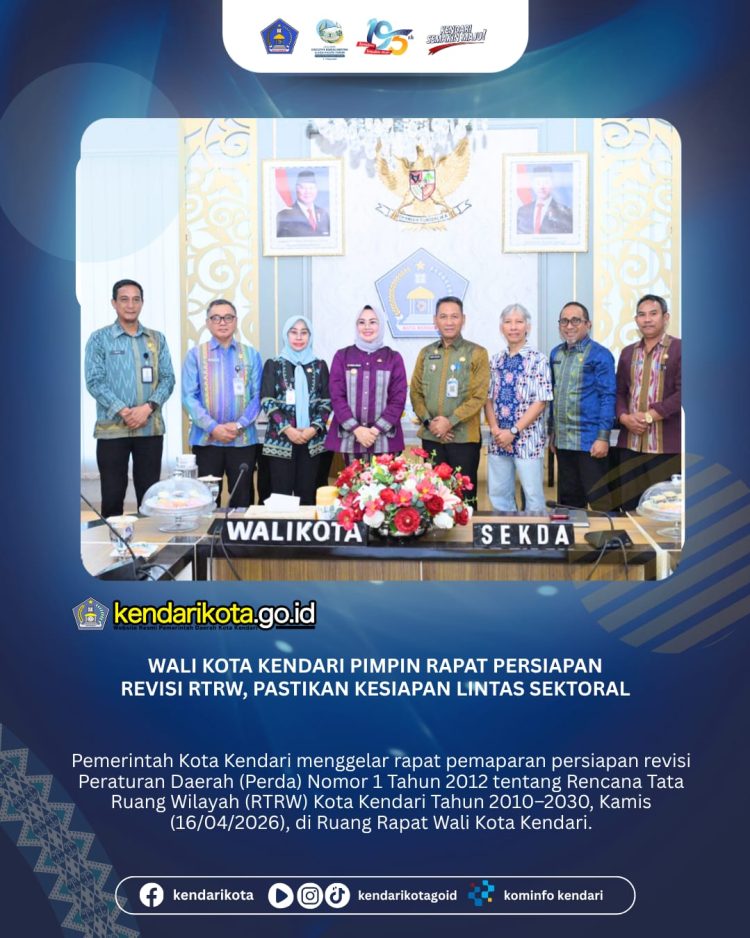 Wali Kota Kendari Pimpin Rapat Persiapan Revisi RTRW, Pastikan Kesiapan Lintas Sektoral