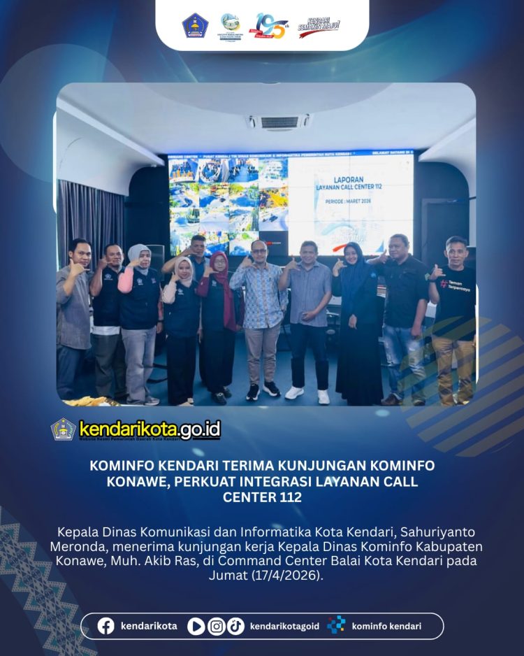 Kominfo Kendari Terima Kunjungan Kominfo Konawe, Perkuat Integrasi Layanan Call Center 112