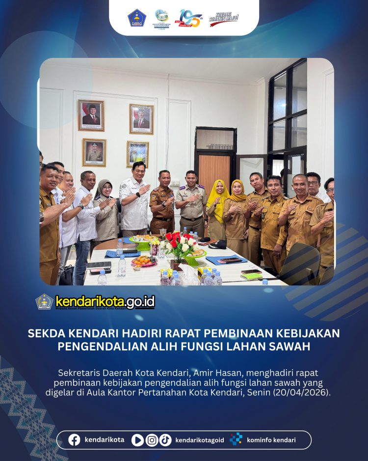 Sekda Kendari Hadiri Rapat pembinaan kebijakan Pengendalian Alih Fungsi Lahan Sawah