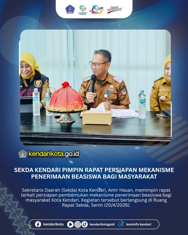 Sekda Kendari Pimpin Rapat Persiapan Mekanisme Penerimaan Beasiswa bagi Masyarakat