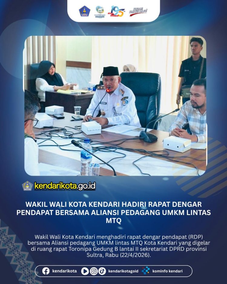 Wakil Wali Kota Kendari Hadiri Rapat Dengar Pendapat Bersama Aliansi Pedagang UMKM lintas MTQ