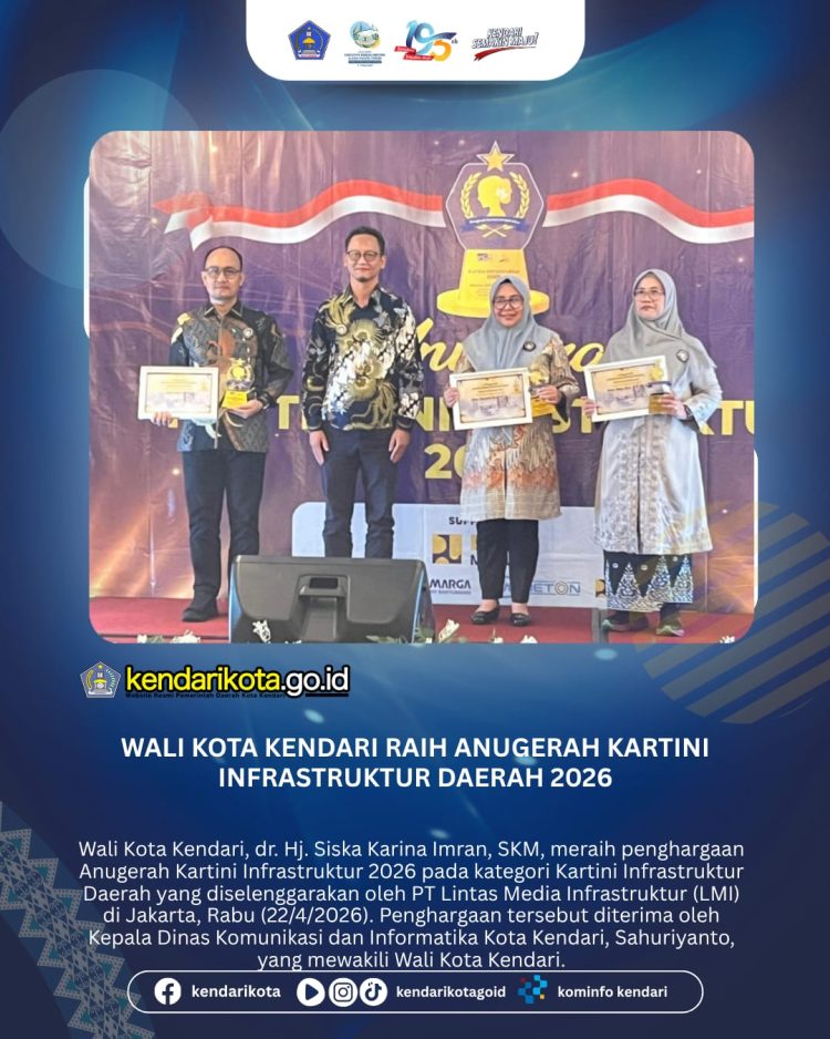 Wali Kota Kendari Raih Anugerah Kartini Infrastruktur Daerah 2026