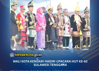 Wali Kota Kendari Hadiri Upacara HUT ke-62 Sulawesi Tenggara