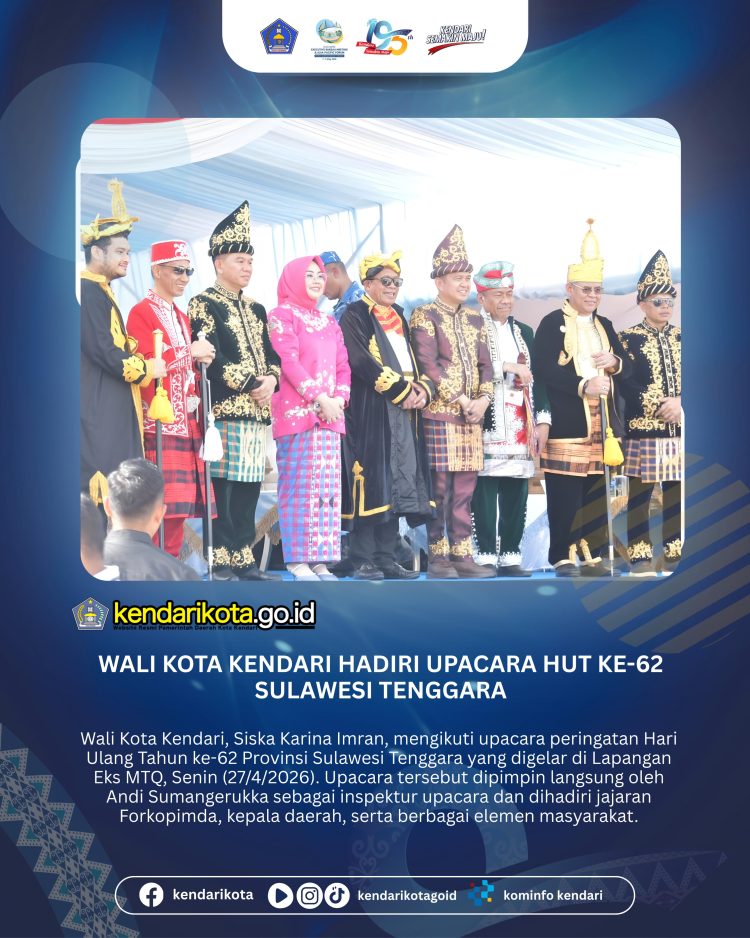 Wali Kota Kendari Hadiri Upacara HUT ke-62 Sulawesi Tenggara