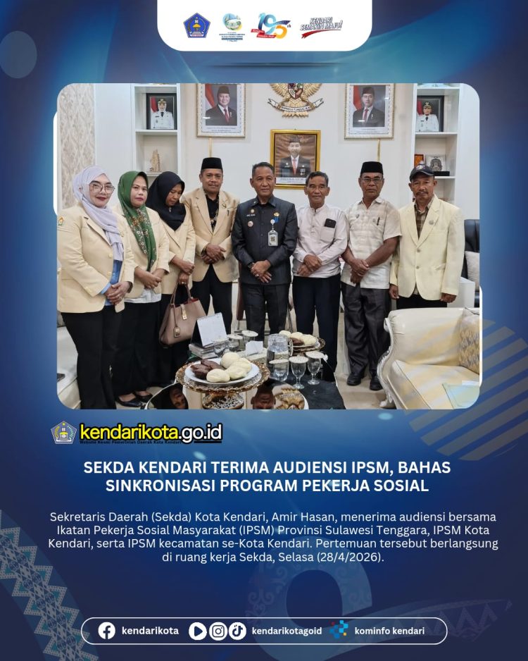 Sekda Kendari Terima Audiensi IPSM, Bahas Sinkronisasi Program Pekerja Sosial