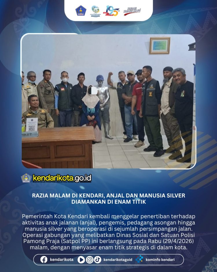 Razia Malam di Kendari, Anjal dan Manusia Silver Diamankan di Enam Titik