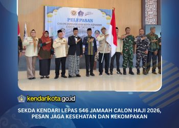 Sekda Kendari Lepas 546 Jamaah Calon Haji 2026, Pesan Jaga Kesehatan dan Kekompakan