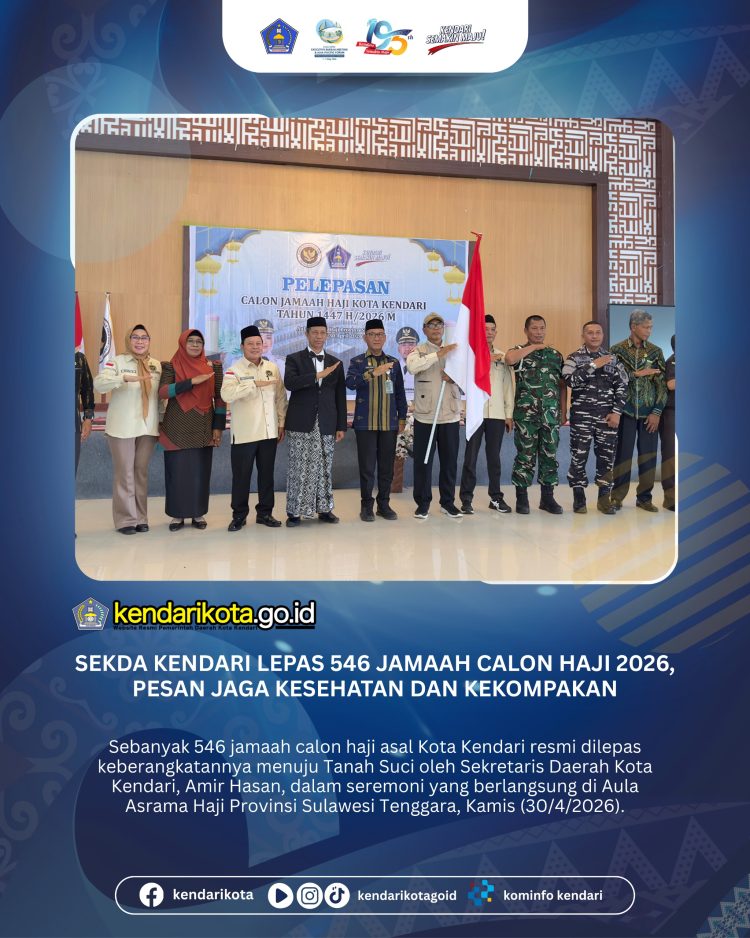Sekda Kendari Lepas 546 Jamaah Calon Haji 2026, Pesan Jaga Kesehatan dan Kekompakan