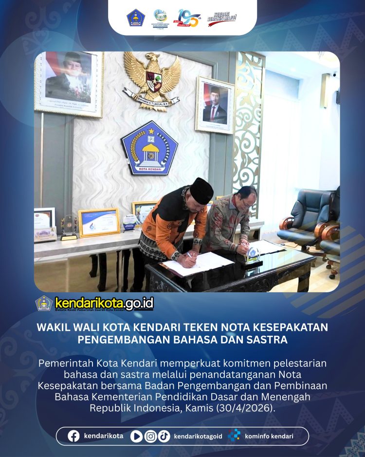 Wakil Wali Kota Kendari Teken Nota Kesepakatan Pengembangan Bahasa dan Sastra
