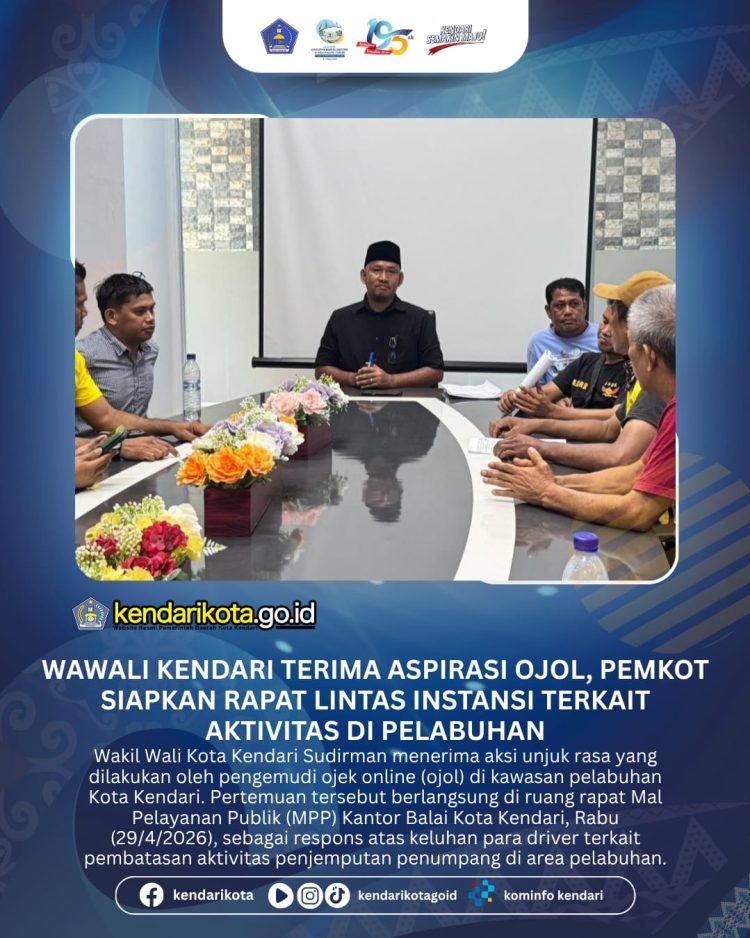 Wawali Kendari Terima Aspirasi Ojol, Pemkot Siapkan Rapat Lintas Instansi Terkait Aktivitas di Pelabuhan