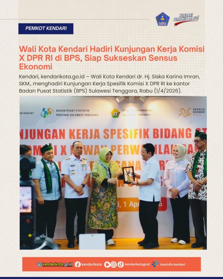 Wali Kota Kendari Hadiri Kunjungan Kerja Komisi X DPR RI di BPS, Siap Sukseskan Sensus Ekonomi