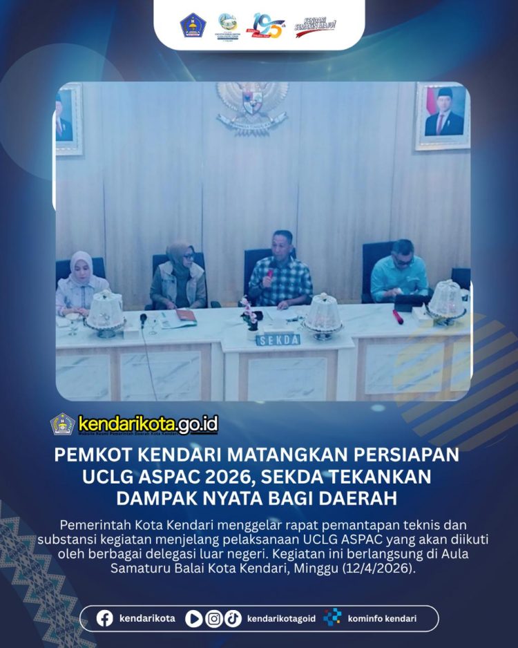 Pemkot Kendari Matangkan Persiapan UCLG ASPAC 2026, Sekda Tekankan Dampak Nyata bagi Daerah