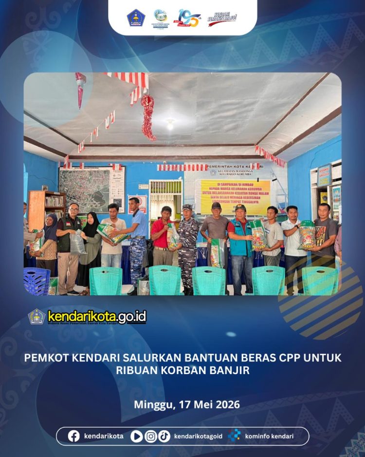 Pemkot Kendari Salurkan Bantuan Beras CPP untuk Ribuan Korban Banjir