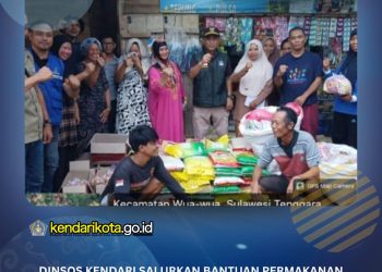 Dinsos Kendari Salurkan Bantuan Permakanan untuk Korban Banjir di Wua-Wua