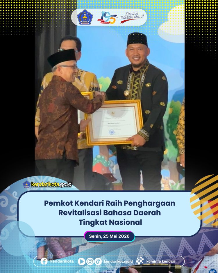 Pemkot Kendari Raih Penghargaan Revitalisasi Bahasa Daerah Tingkat Nasional