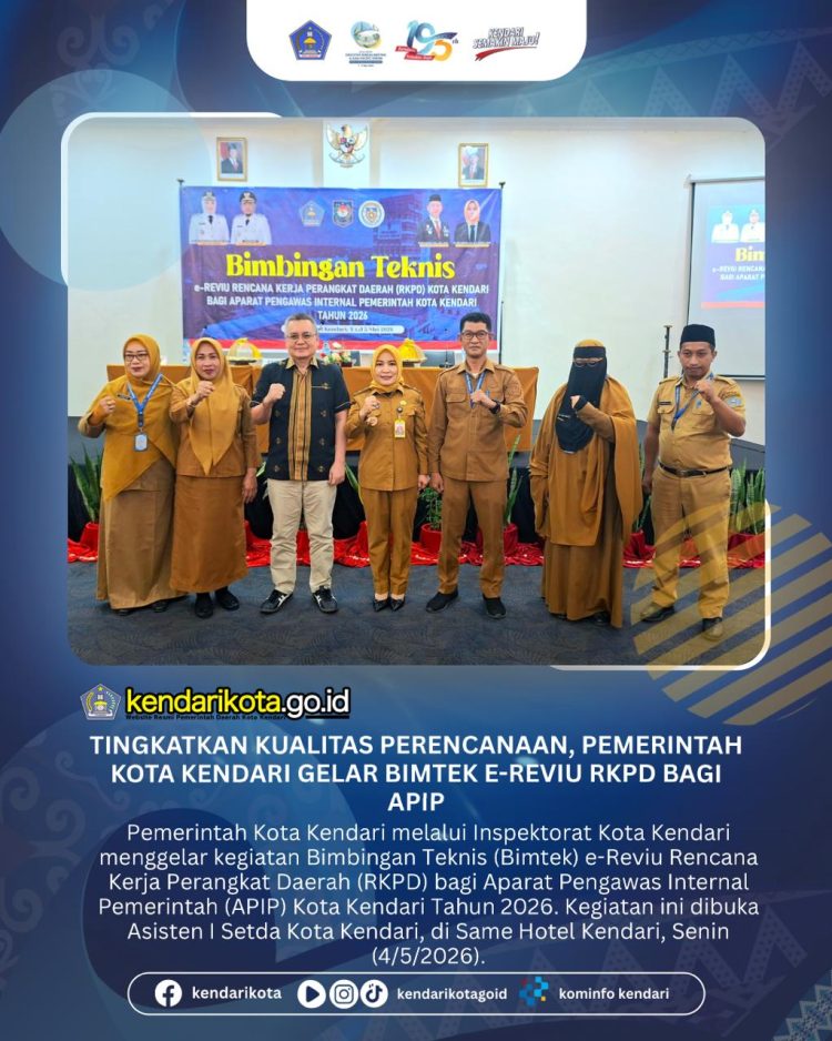 Tingkatkan Kualitas Perencanaan, Pemerintah Kota Kendari Gelar Bimtek e-Reviu RKPD bagi APIP