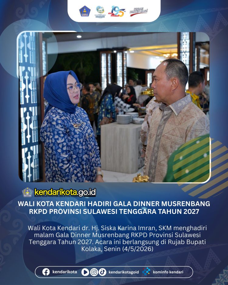 Wali Kota Kendari Hadiri Gala Dinner Musrenbang RKPD Provinsi Sulawesi Tenggara Tahun 2027
