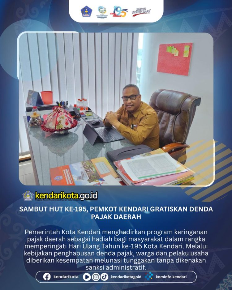 Sambut HUT ke-195, Pemkot Kendari Gratiskan Denda Pajak Daerah