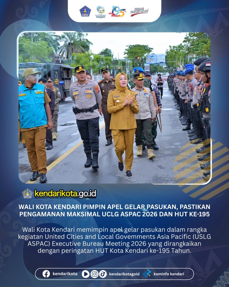 Wali Kota Kendari Pimpin Apel Gelar Pasukan, Pastikan Pengamanan Maksimal UCLG ASPAC 2026 dan HUT ke-195