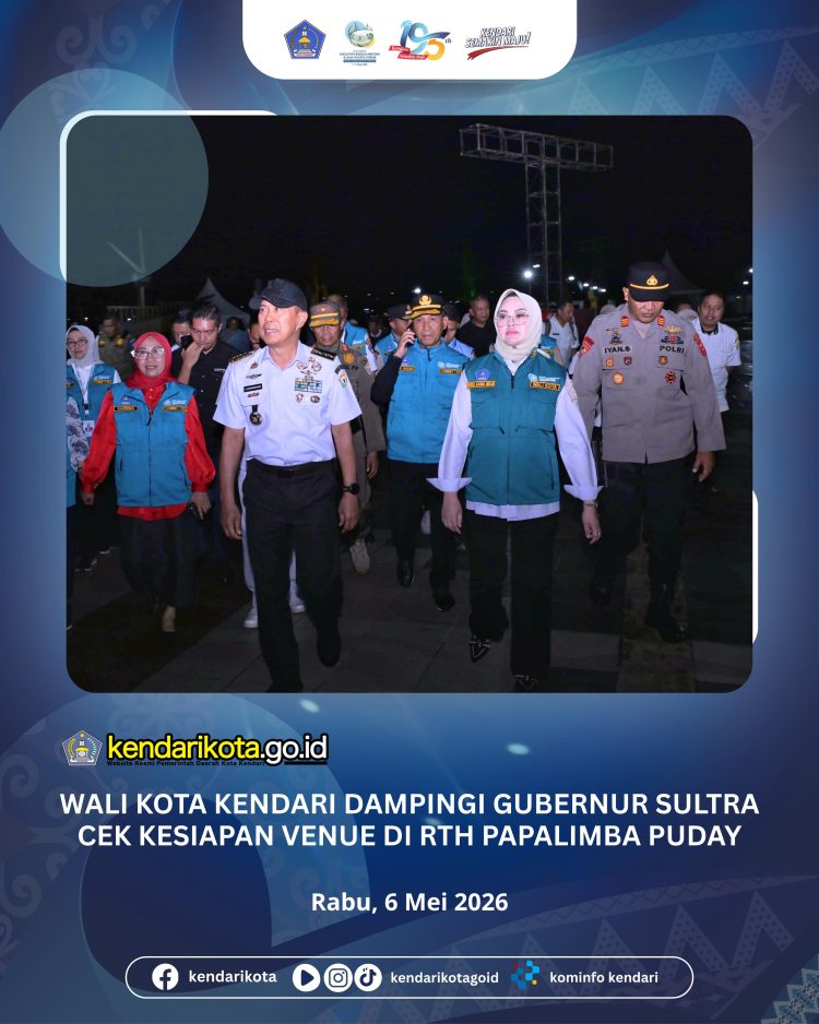 Wali Kota Kendari Dampingi Gubernur Sultra Cek Kesiapan Venue di RTH Papalimba Puday