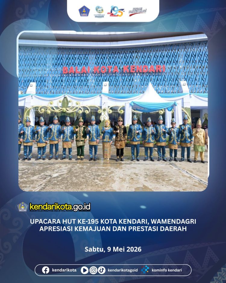 Upacara HUT ke-195 Kota Kendari, Wamendagri Apresiasi Kemajuan dan Prestasi Daerah