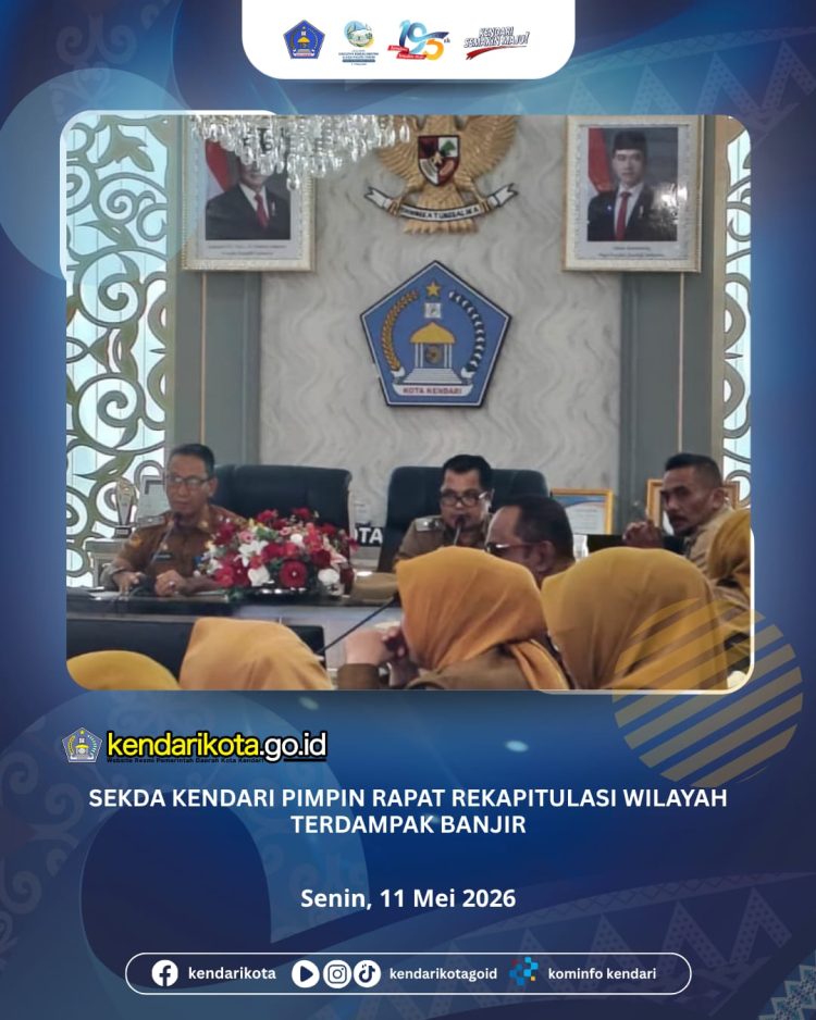 Sekda Kendari Pimpin Rapat Rekapitulasi Wilayah Terdampak Banjir